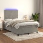 Letto a Molle Materasso e LED Grigio Chiaro 120x200 cm Velluto Letto a Molle Materasso e LED Grigio Chiaro 120x200 cm Velluto