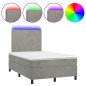 Letto a Molle Materasso e LED Grigio Chiaro 120x200 cm Velluto Letto a Molle Materasso e LED Grigio Chiaro 120x200 cm Velluto