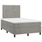 Letto a Molle Materasso e LED Grigio Chiaro 120x200 cm Velluto Letto a Molle Materasso e LED Grigio Chiaro 120x200 cm Velluto