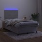 Letto a Molle Materasso e LED Grigio Chiaro 120x200 cm Velluto Letto a Molle Materasso e LED Grigio Chiaro 120x200 cm Velluto
