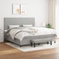 vidaXL Giroletto a Molle con Materasso Grigio Chiaro 200x200cm Tessuto