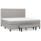 vidaXL Giroletto a Molle con Materasso Grigio Chiaro 200x200cm Tessuto