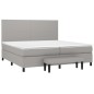 vidaXL Giroletto a Molle con Materasso Grigio Chiaro 200x200cm Tessuto