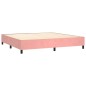 Letto a Molle con Materasso e LED Rosa 200x200 cm in Velluto Letto a Molle con Materasso e LED Rosa 200x200 cm in Velluto