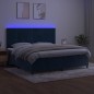 vidaXL Letto a Molle con Materasso e LED Blu Scuro 200x200 cm vidaXL Letto a Molle con Materasso e LED Blu Scuro 200x200 cm