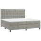 vidaXL Letto a Molle Materasso e LED Grigio Chiaro 200x200 cm Velluto vidaXL Letto a Molle Materasso e LED Grigio Chiaro 200x200 cm Velluto