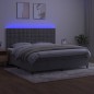 vidaXL Letto a Molle Materasso e LED Grigio Chiaro 200x200 cm Velluto vidaXL Letto a Molle Materasso e LED Grigio Chiaro 200x200 cm Velluto