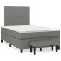 vidaXL Giroletto a Molle con Materasso Grigio Scuro 120x200 cm Tessuto