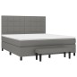 Giroletto a Molle con Materasso Grigio Scuro 180x200 cm Tessuto