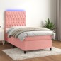 vidaXL Letto a Molle con Materasso e LED Rosa 90x200 cm in Velluto vidaXL Letto a Molle con Materasso e LED Rosa 90x200 cm in Velluto