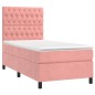 vidaXL Letto a Molle con Materasso e LED Rosa 90x200 cm in Velluto vidaXL Letto a Molle con Materasso e LED Rosa 90x200 cm in Velluto