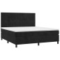 vidaXL Letto a Molle con Materasso e LED Nero 180x200 cm in Velluto vidaXL Letto a Molle con Materasso e LED Nero 180x200 cm in Velluto