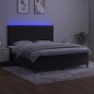 vidaXL Letto a Molle con Materasso e LED Nero 180x200 cm in Velluto vidaXL Letto a Molle con Materasso e LED Nero 180x200 cm in Velluto