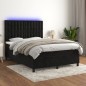 vidaXL Letto a Molle con Materasso e LED Nero 140x200 cm in Velluto vidaXL Letto a Molle con Materasso e LED Nero 140x200 cm in Velluto