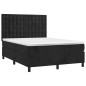 vidaXL Letto a Molle con Materasso e LED Nero 140x200 cm in Velluto vidaXL Letto a Molle con Materasso e LED Nero 140x200 cm in Velluto