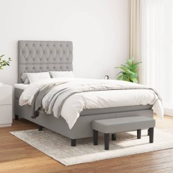 vidaXL Giroletto a Molle con Materasso Grigio Chiaro 120x200cm Tessuto