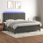 vidaXL Letto a Molle con Materasso e LED Grigio Scuro 200x200 cm vidaXL Letto a Molle con Materasso e LED Grigio Scuro 200x200 cm
