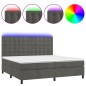 vidaXL Letto a Molle con Materasso e LED Grigio Scuro 200x200 cm vidaXL Letto a Molle con Materasso e LED Grigio Scuro 200x200 cm