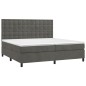 vidaXL Letto a Molle con Materasso e LED Grigio Scuro 200x200 cm vidaXL Letto a Molle con Materasso e LED Grigio Scuro 200x200 cm