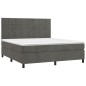 Letto a Molle con Materasso e LED Grigio Scuro 180x200 cm Letto a Molle con Materasso e LED Grigio Scuro 180x200 cm
