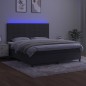 Letto a Molle con Materasso e LED Grigio Scuro 180x200 cm Letto a Molle con Materasso e LED Grigio Scuro 180x200 cm