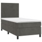 vidaXL Letto a Molle con Materasso e LED Grigio Scuro 100x200 cm vidaXL Letto a Molle con Materasso e LED Grigio Scuro 100x200 cm