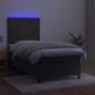vidaXL Letto a Molle con Materasso e LED Grigio Scuro 100x200 cm vidaXL Letto a Molle con Materasso e LED Grigio Scuro 100x200 cm