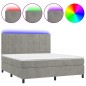 vidaXL Letto a Molle Materasso e LED Grigio Chiaro 180x200 cm Velluto vidaXL Letto a Molle Materasso e LED Grigio Chiaro 180x200 cm Velluto