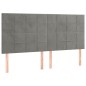 vidaXL Letto a Molle Materasso e LED Grigio Chiaro 180x200 cm Velluto vidaXL Letto a Molle Materasso e LED Grigio Chiaro 180x200 cm Velluto
