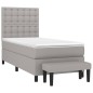 vidaXL Giroletto a Molle con Materasso Grigio Chiaro 90x200 cm Tessuto