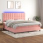 vidaXL Letto a Molle con Materasso e LED Rosa 200x200 cm in Velluto vidaXL Letto a Molle con Materasso e LED Rosa 200x200 cm in Velluto
