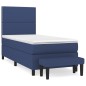 Giroletto a Molle con Materasso Blu 100x200 cm in Tessuto