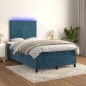 vidaXL Letto a Molle con Materasso e LED Blu Scuro 120x200cm vidaXL Letto a Molle con Materasso e LED Blu Scuro 120x200cm