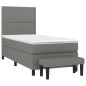 vidaXL Giroletto a Molle con Materasso Grigio Scuro 100x200 cm Tessuto