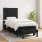 vidaXL Giroletto a Molle con Materasso Nero 80x200 cm inTessuto