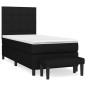 vidaXL Giroletto a Molle con Materasso Nero 80x200 cm inTessuto