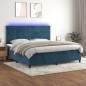 vidaXL Letto a Molle con Materasso e LED Blu Scuro 200x200 cm vidaXL Letto a Molle con Materasso e LED Blu Scuro 200x200 cm