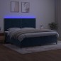 vidaXL Letto a Molle con Materasso e LED Blu Scuro 200x200 cm vidaXL Letto a Molle con Materasso e LED Blu Scuro 200x200 cm