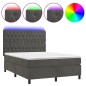 Letto a Molle con Materasso e LED Grigio Scuro 140x200 cm Letto a Molle con Materasso e LED Grigio Scuro 140x200 cm