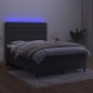 Letto a Molle con Materasso e LED Grigio Scuro 140x200 cm Letto a Molle con Materasso e LED Grigio Scuro 140x200 cm