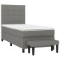 vidaXL Giroletto a Molle con Materasso Grigio Scuro 90x190 cm Tessuto