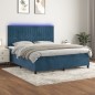 Letto a Molle con Materasso e LED Blu Scuro 180x200 cm Letto a Molle con Materasso e LED Blu Scuro 180x200 cm