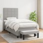 vidaXL Giroletto a Molle con Materasso Grigio Chiaro 80x200 cm Tessuto