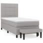 vidaXL Giroletto a Molle con Materasso Grigio Chiaro 80x200 cm Tessuto