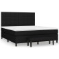 Giroletto a Molle con Materasso Nero 160x200 cm in Tessuto