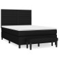vidaXL Giroletto a Molle con Materasso Nero 140x190 cm in Tessuto