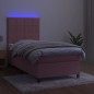 Letto a Molle con Materasso e LED Rosa 100x200 cm in Velluto Letto a Molle con Materasso e LED Rosa 100x200 cm in Velluto