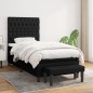 vidaXL Giroletto a Molle con Materasso Nero 90x190 cm in Tessuto