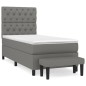 vidaXL Giroletto a Molle con Materasso Grigio Scuro 80x200 cm Tessuto