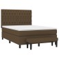 vidaXL Giroletto a Molle con Materasso Marrone Scuro 140x190cm Tessuto